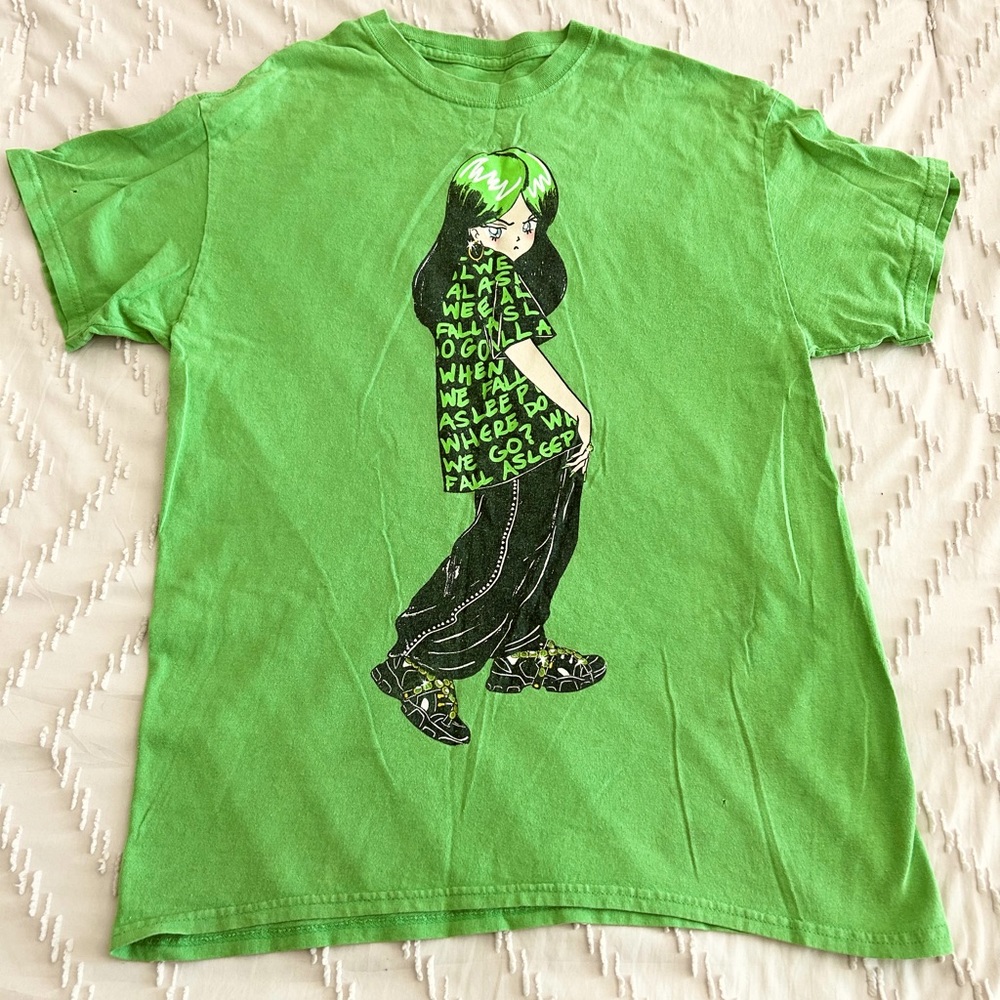 Billie Eilish Official Concert 2020 Graphic Tee GUC Band Merch Anime Style Sz M